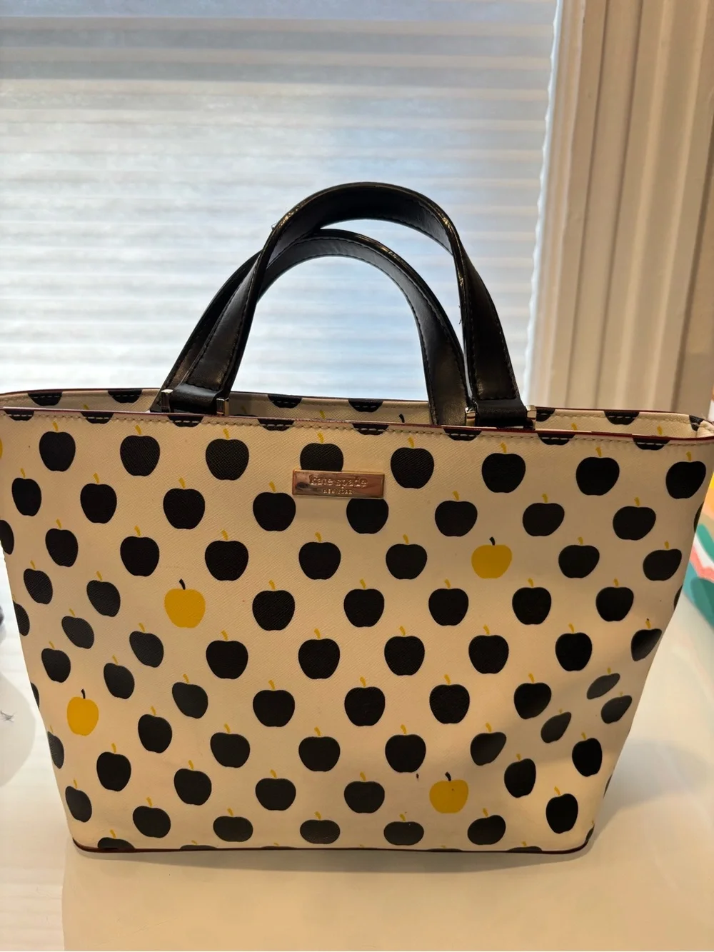kate spade Black & Yellow Apple Print Tote